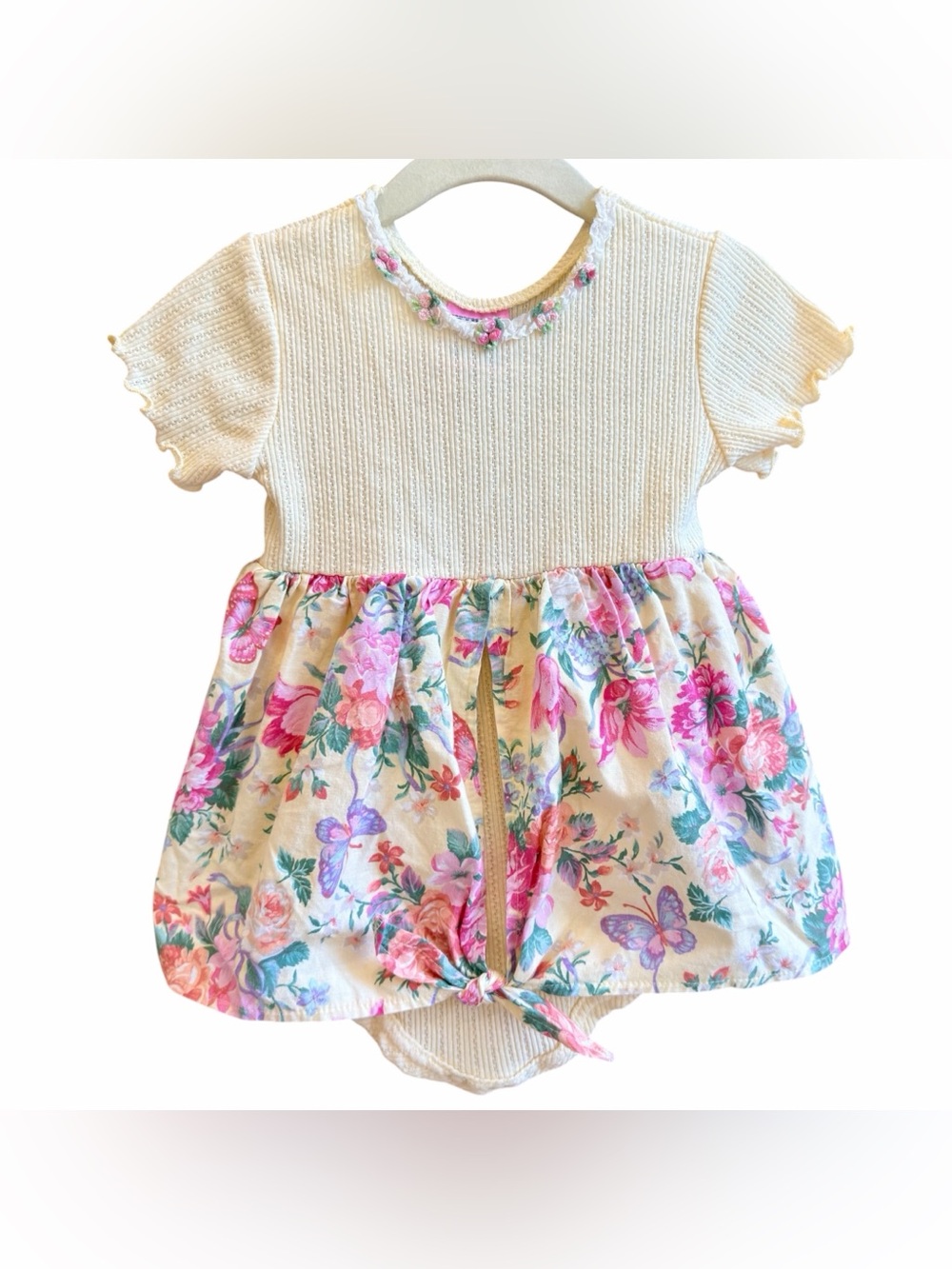 Vintage 80’s toddler girls floral dress floral 100% cotton size 24 months USA